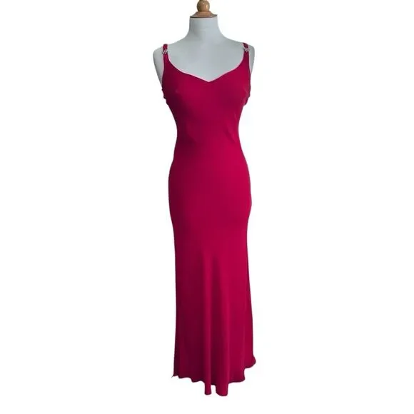 NWT Vintage Zum Zum Red Bias Cut Evening Gown - Size 9/10 - Picture 9 of 10